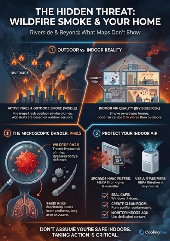 Current Live Forest Wildfire & Smoke Map in Riverside California Today 2 Infographic of "Current Live Forest Wildfire & Smoke Map in Riverside California Today"