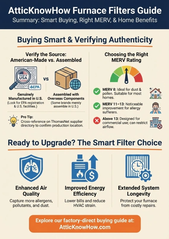 Furnace Air Filters Made in USA: Professional American Manufacturing, Expert Quality Standards, and Trusted Air Quality Solutions 2 Infographic of "Furnace Air Filters Made in USA: Professional American Manufacturing, Expert Quality Standards, and Trusted Air Quality Solutions"
