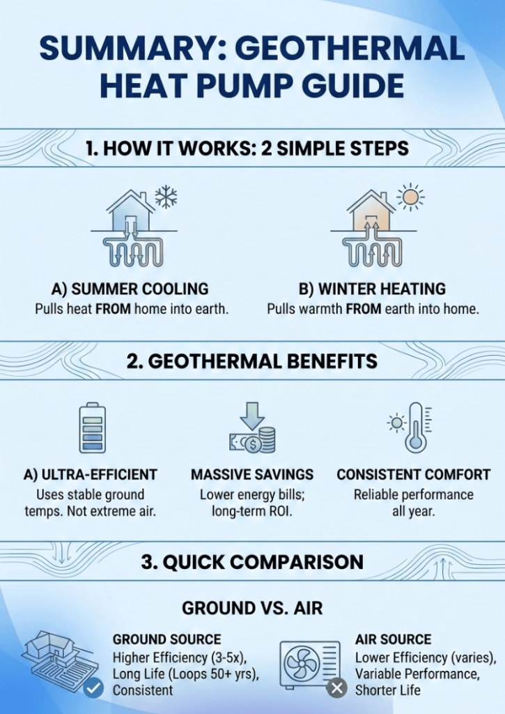 Geothermal Heat Pump Guide: How It Works, Costs & Savings 2 Infographic of Geothermal Heat Pump Guide: How It Works, Costs & Savings